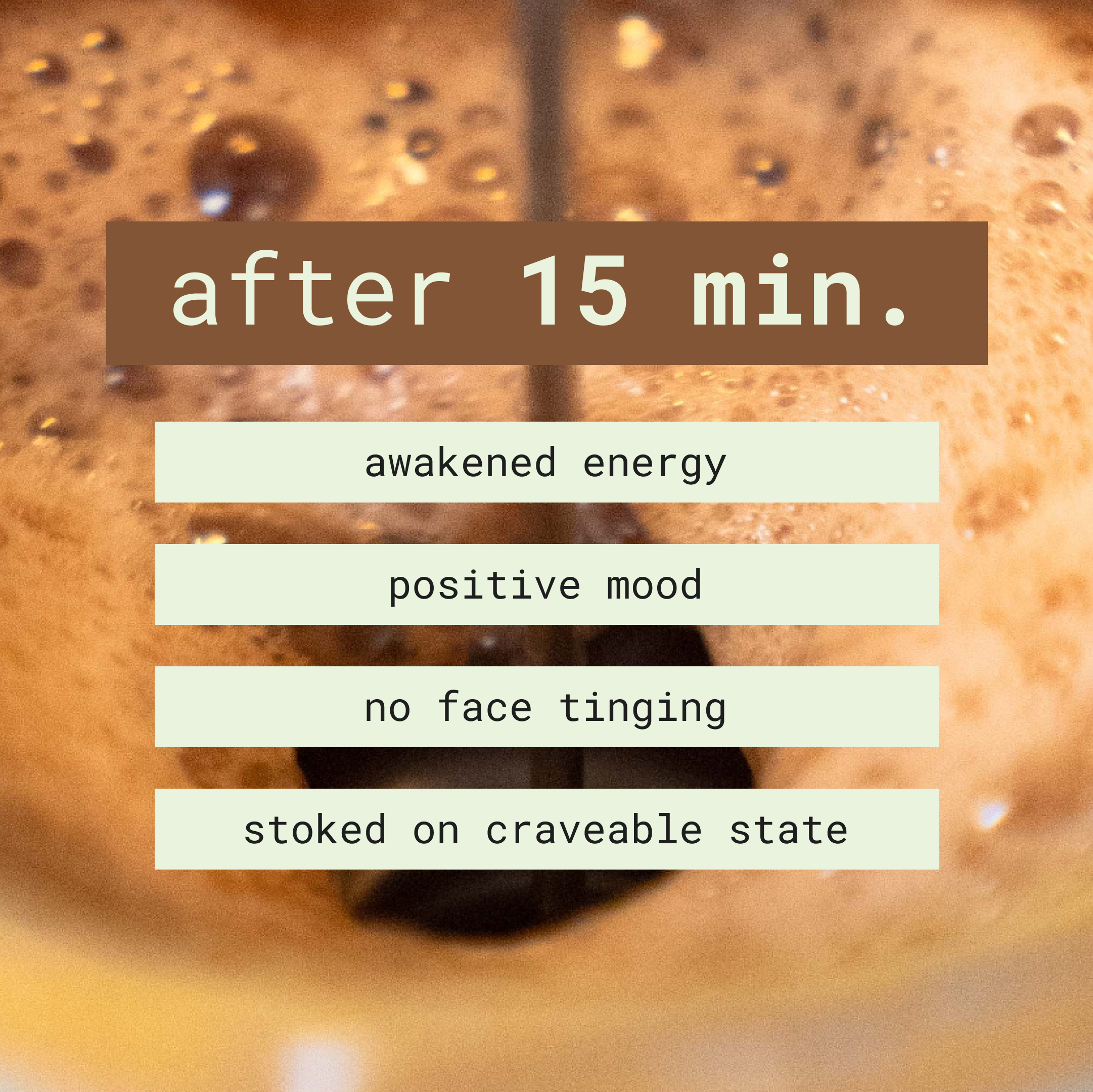 A package labeled 'earthy energy' on a yellow background with the text '1 BAG like it.' above.