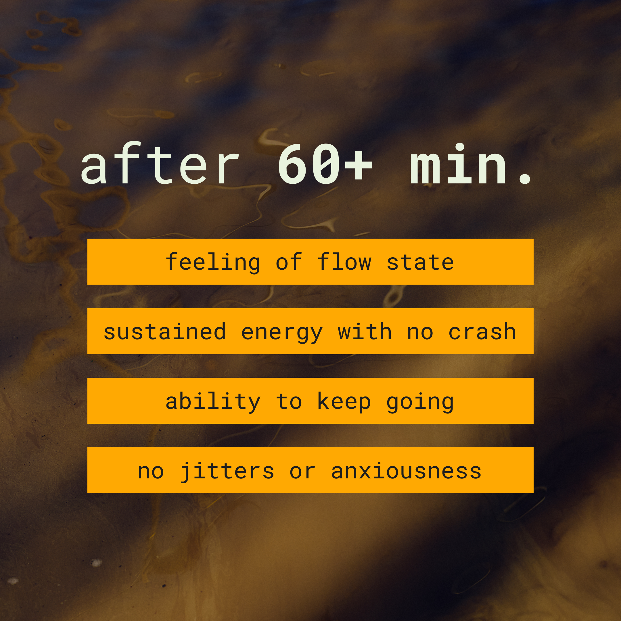 A package labeled 'earthy energy' on a yellow background with the text '1 BAG like it.' above.